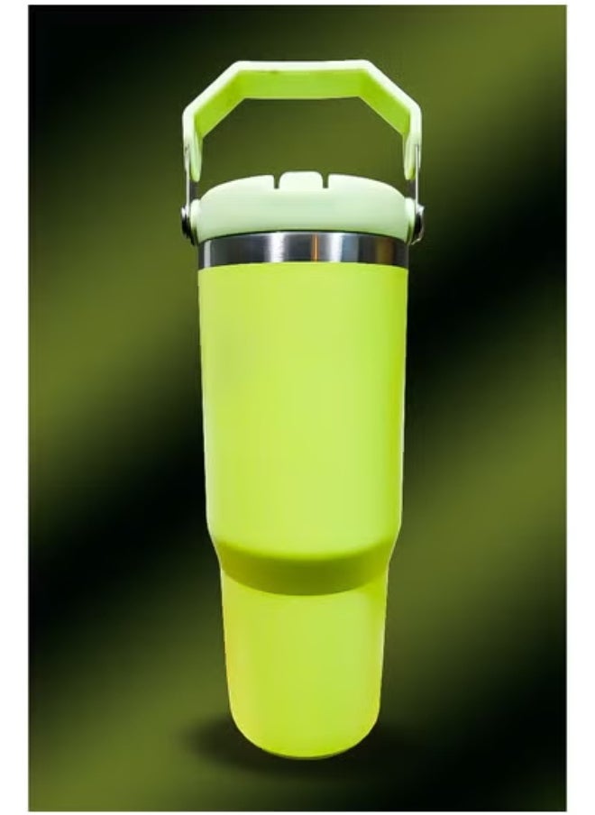 Stanley 30oz Tumbler – Stainless Steel Travel Mug with Reusable Straw | BPA-Free, Eco-Friendly & Dishwasher Safe | Leak-Proof FlowState™ Lid | Double-Wall Vacuum Insulated Keeps Drinks Hot for 16hrs & Cold for 24hrs | Slim Base Fits Most Car Cup Holders | Ergonomic Handle for Travel, Commute, Gym & Office | Durable, Reusable Thermal Mug for Coffee, Tea & Water