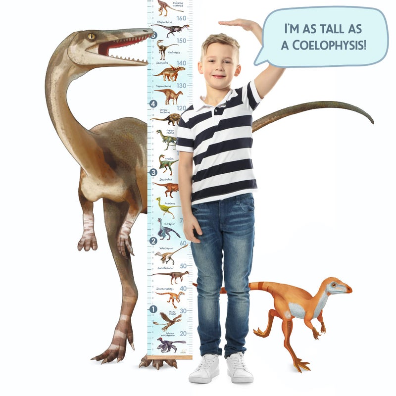 LIFELIKO Personalised Growth Chart for Dinosaur Lovers  Removable Wall Ruler for Boys and Girls  Kids Room Decoration (Blue) - Image 2