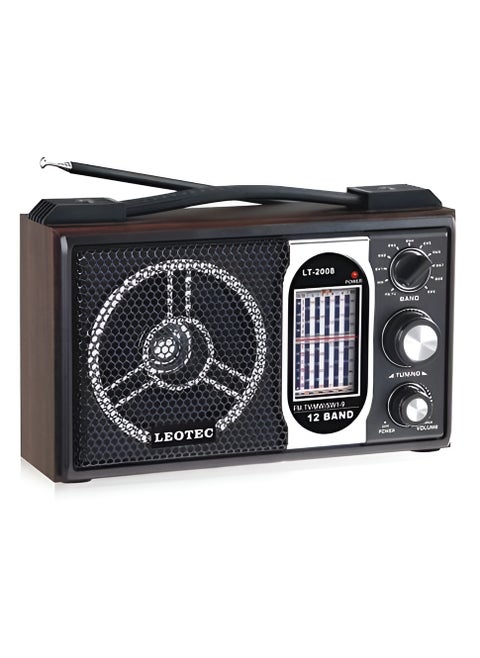 Leotec LT-2008 11-Band Portable AM/FM/SW1-9 AC/DC High Sensitivity World Band Radio