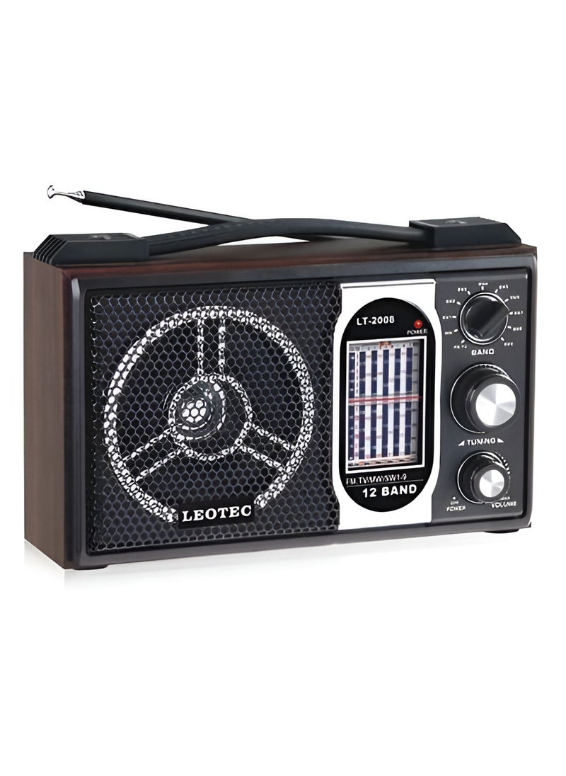 Leotec - Leotec LT-2008 11-Band Portable AM/FM/SW1-9 AC/DC High Sensitivity World Band Radio - Image 1