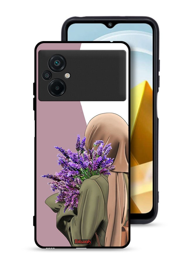 Tolwak Xiaomi Poco M5 4G Protective Case Cover Holding Flower - Image 1