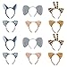 Haploon 12 Pieces Animal Ears Headband Plush Animal Headbands Hairbands Cosplay Hair Hoop Animal Ears Jungle Cat Ears for Birthday Party Christmas Halloween Costume - Image 2