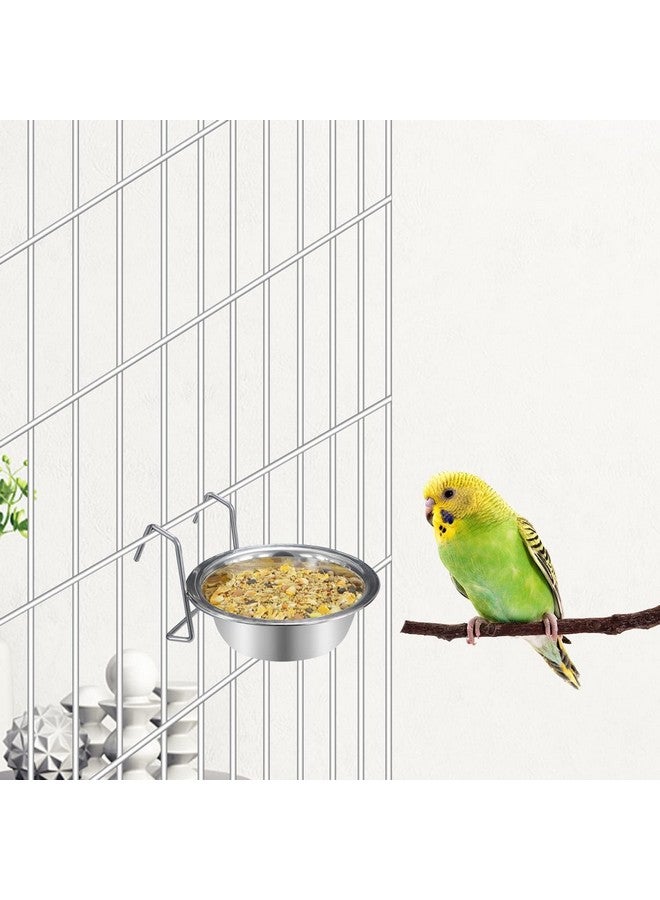 وعاء طعام معلق من الفولاذ المقاوم للصدأ للحيوانات الأليفة، وعاء طعام وماء، قفص الطيور، للطيور والببغاوات (250 مل) - عبوة من قطعتين - Image 4