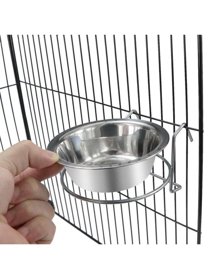 وعاء طعام معلق من الفولاذ المقاوم للصدأ للحيوانات الأليفة، وعاء طعام وماء، قفص الطيور، للطيور والببغاوات (250 مل) - عبوة من قطعتين - Image 3