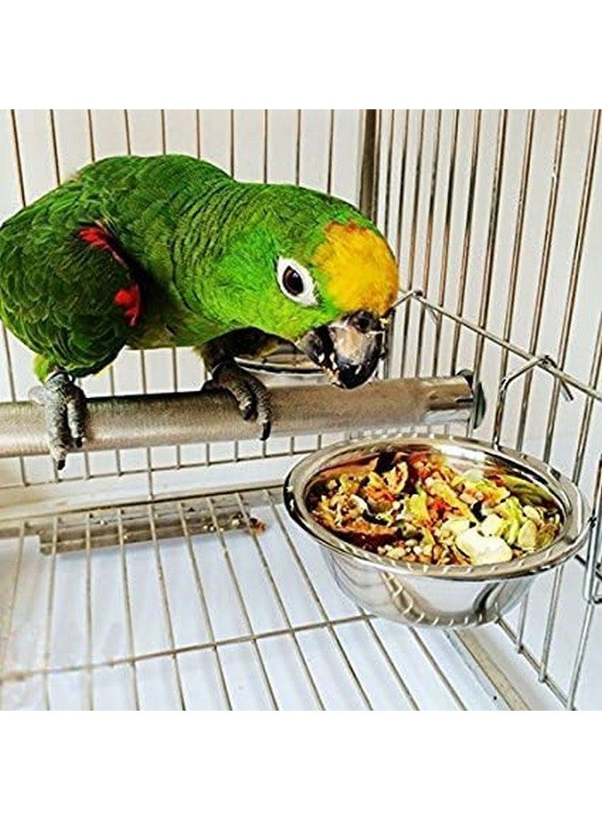 وعاء طعام معلق من الفولاذ المقاوم للصدأ للحيوانات الأليفة، وعاء طعام وماء، قفص الطيور، للطيور والببغاوات (250 مل) - عبوة من قطعتين - Image 2