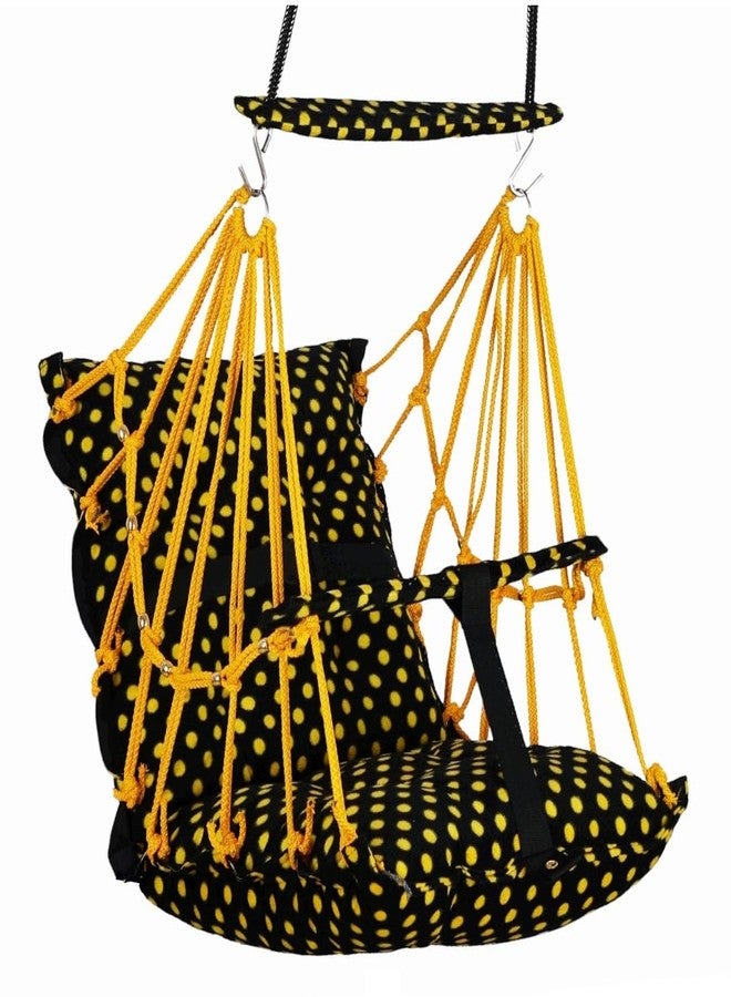 Windson Craft Cotton Baby Hanging Swing for Kids jhula 1-5 Years Swings Cradle Chair uyyala New Born Baby Gifts Foldable and Washable with Safety Belt, Home & Garden (DOTT Yellow) - Image 1