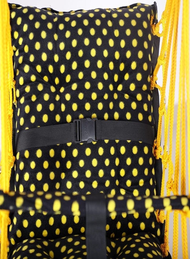 Windson Craft Cotton Baby Hanging Swing for Kids jhula 1-5 Years Swings Cradle Chair uyyala New Born Baby Gifts Foldable and Washable with Safety Belt, Home & Garden (DOTT Yellow) - Image 4