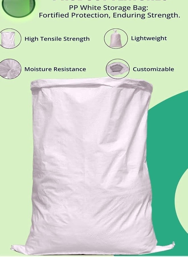 USTAD 28x42 Inches Premium Polypropylene woven HDPE White Gunny (Set of 5) – Large Plastic Sacks, Bori, Bags for Sand, Cement, Rice, Grain, Silage, Multipurpose Packing & Storage – Reusable, Tear Resistant - Image 5