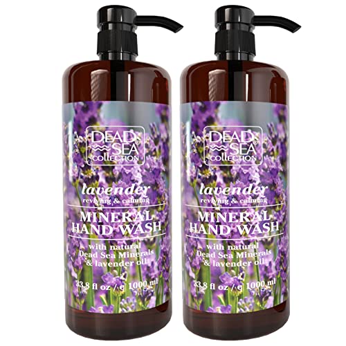 Dead Sea Collection Hand Soap Pump Lavender - Moisturizing Hand Wash Liquid with Dead Sea Minerals and Lavender Oil, Reviving, Calming - Pack of 2 (33.8 Fl Oz Each) - 67.6 Fl Oz Total - Image 1