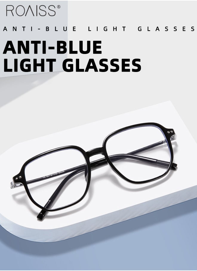 roaiss Blue Light Blocking Glasses Blue Light Filter Computer Reading Gaming TV Phones Square Eyeglasses Fashion Anti Eyestrain Headache Eyewear for Men Women Black 52mm  - Image 5