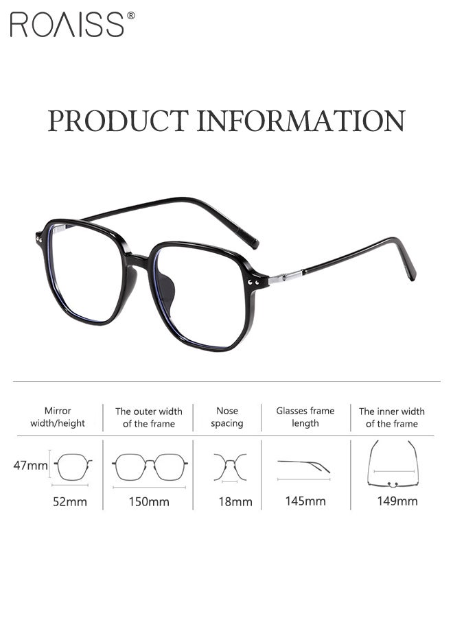 roaiss Blue Light Blocking Glasses Blue Light Filter Computer Reading Gaming TV Phones Square Eyeglasses Fashion Anti Eyestrain Headache Eyewear for Men Women Black 52mm  - Image 3
