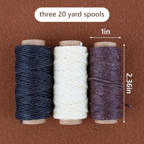Lineco, Natural Waxed Linen Thread 20 Yards, Books by Hand Natural, Black, Brown Color for Sewing, Bookbinding (3/Pkg) - Image 3