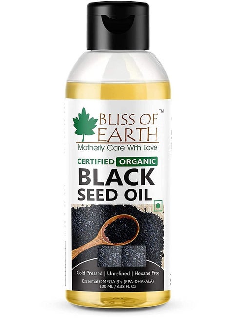 Certified Organic Black Seed Oil | Kalonji Oil | 100ML | Great For Hair Health | Cold Pressed | Unrefined | Hexane Free |