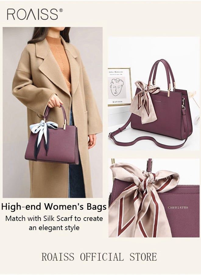 roaiss Exquisite Elegant Handbags for Women Large Capacity Premium Ladies Shoulder Crossbody Bags with Silk Scarf and Gift Bag Perfect Gifts for Mother Wife Bridal Suitable for Ramadan Wedding or Casual Time  - Image 5