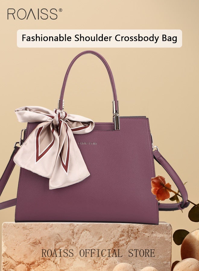 حقائب يد أنيقة وراقية للنساء بسعة كبيرة، حقائب كتف فاخرة مزينة بوشاح حريري وحقيبة هدية، هدايا مثالية للأم والزوجة والعروسة، مناسبة لشهر رمضان والزفاف أو الوقت العادي