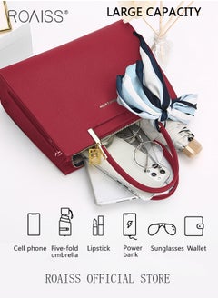 roaiss Exquisite Elegant Handbags for Women Large Capacity Premium Ladies Shoulder Crossbody Bags with Silk Scarf and Gift Bag Perfect Gifts for Mother Wife Bridal Suitable for Ramadan Wedding or Casual Time  - Image 3