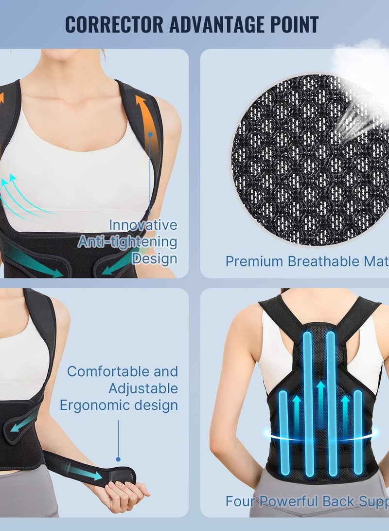 Unisex Anti-Hunchback Posture Corrector Adjustable Back Scoliosis Correction Belt Back Support Spinal Corset (M) Code - Image 4