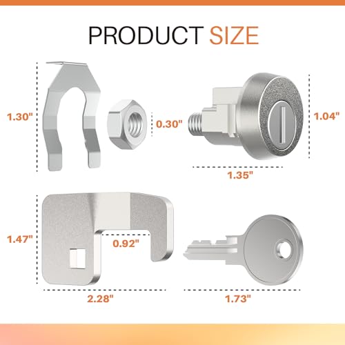 Xinxinlin 1570 Replacement Mail Box Lock Replacement for Florence F Series CBU & 4C Mail Units L-1172C, C9100 with 3 Keys and a Latch, Replacement USPS Mailbox Key Lock - Image 3