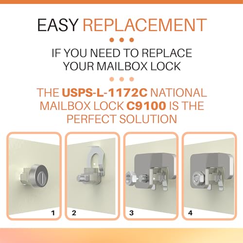 Xinxinlin 1570 Replacement Mail Box Lock Replacement for Florence F Series CBU & 4C Mail Units L-1172C, C9100 with 3 Keys and a Latch, Replacement USPS Mailbox Key Lock - Image 4