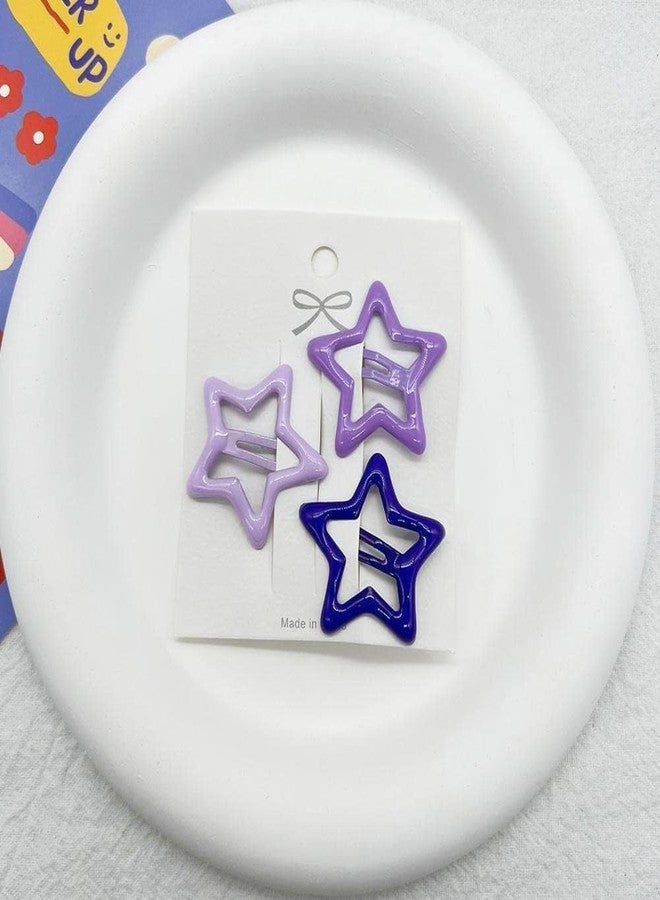 Essivox 3Pcs Star Hair Clips, Side Barrettes Fashion Hair Accessories for Events or Everyday Hairstyles (Purple) - Image 3