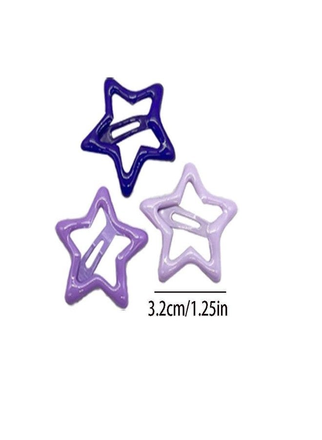 Essivox 3Pcs Star Hair Clips, Side Barrettes Fashion Hair Accessories for Events or Everyday Hairstyles (Purple) - Image 4