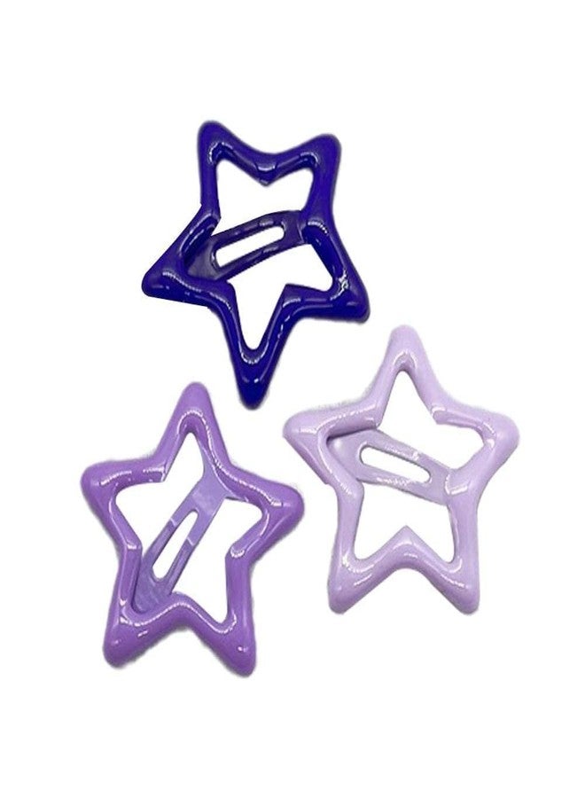 Essivox 3Pcs Star Hair Clips, Side Barrettes Fashion Hair Accessories for Events or Everyday Hairstyles (Purple) - Image 1