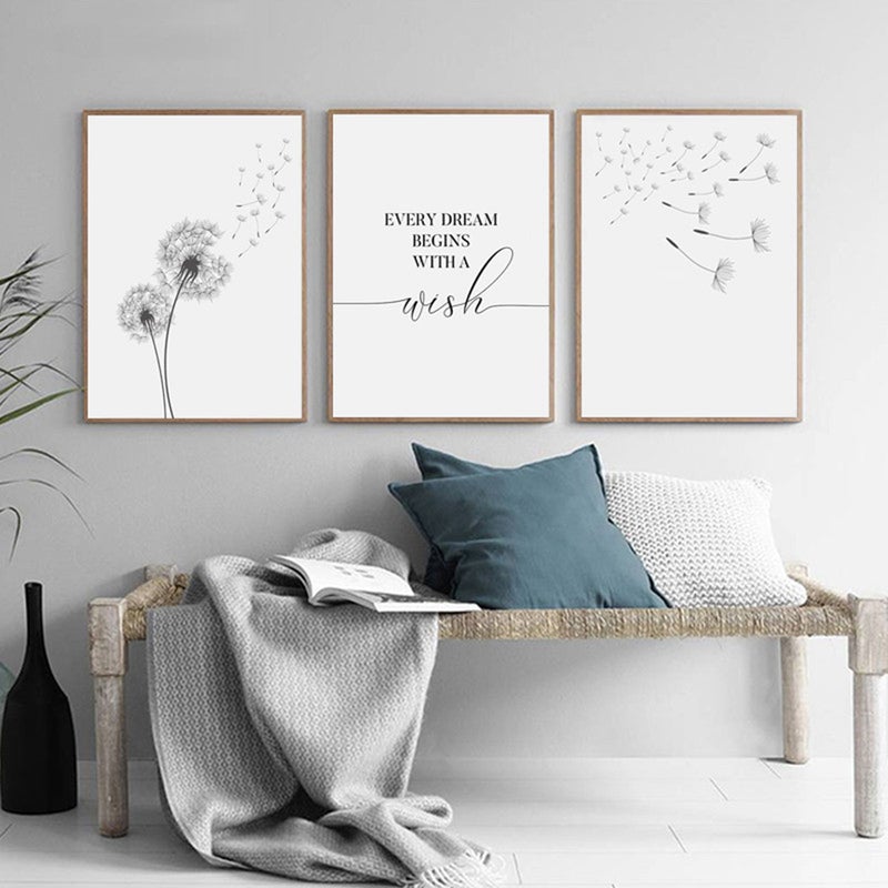 🏠 لوحات حائط ثلاثية برسومات الهندباء قياس 40 سم بدون إطار - Image 3