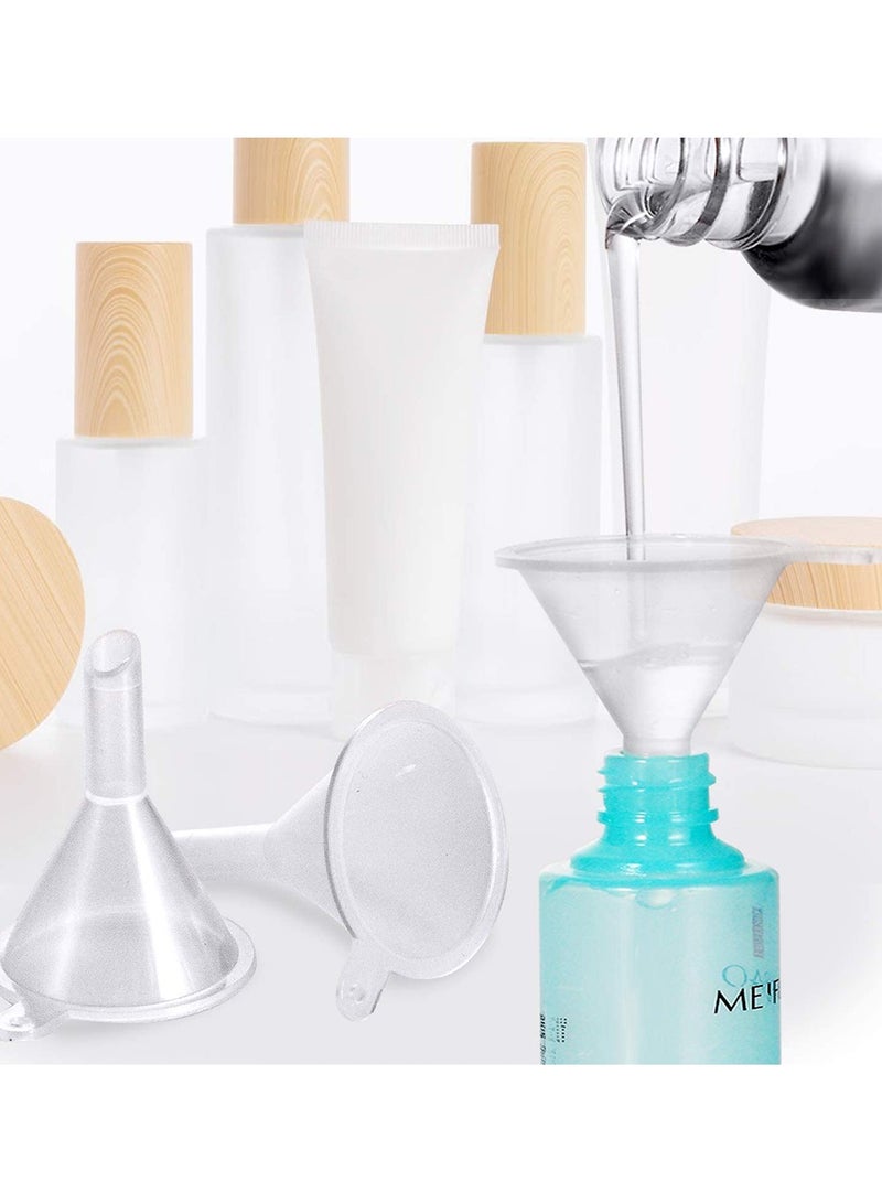 SYOSI 24 Pack Mouth Clear White Plastic Filter Funnel Oil Funnels Mini Clear Plastic Funnels for Fragrance Essential Oils Lab Bottle for Kitchen/Laboratory/Garage/Car Liquids  - Image 4
