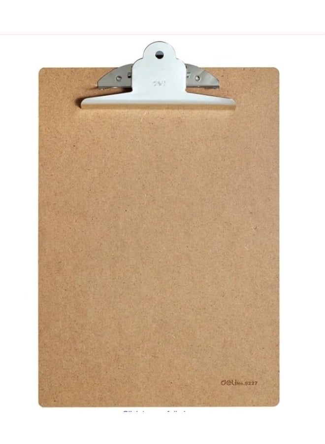 Deli A4 Professional Wooden Clipboard,Sturdy Jumbo Metal Clip - Image 1
