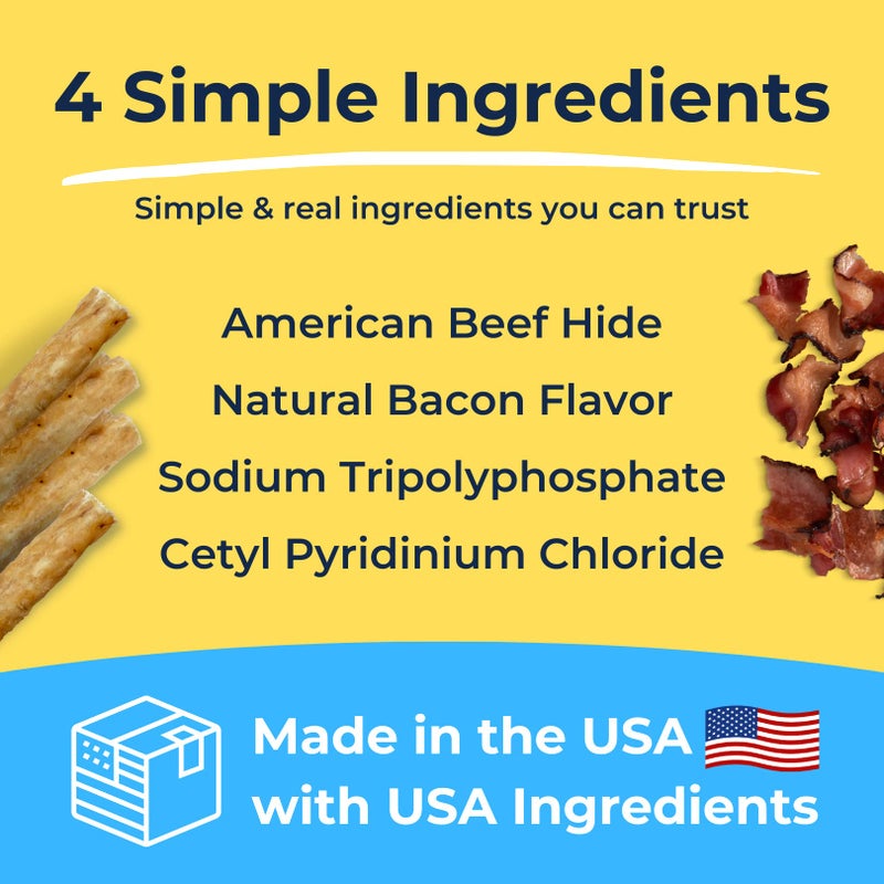Tartar Shield Soft Rawhide Chews | Safe Dental Treats for Small Dogs | Vet VOHC Approved | Daily Bone Cleans Teeth & Gums Fresh Breath Oral Health Support | USA Made | (Small Dogs / 30 Count) - Image 4
