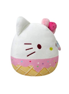 SQUISHMALLOW Squishmallows Official Kellytoy Sanrio Squad Squishy Stuffed Plush Toy Animal (Hello Kitty (Strawberry Ice Cream), 12 inch)  - Image 1