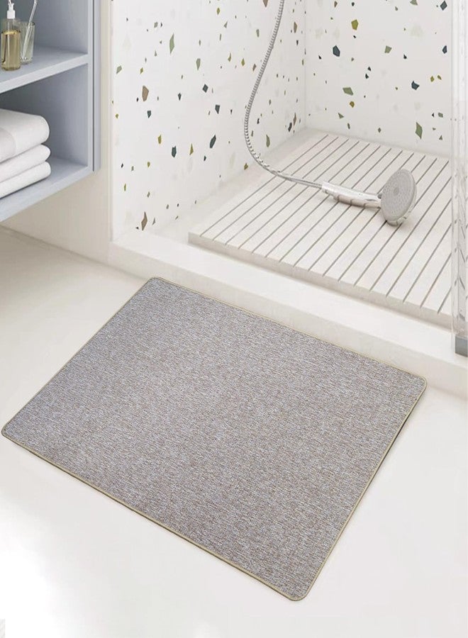 Yancorp Thin Bathroom Rugs 24"x 35" Non-Slip Rubber Bath Mats for Bathroom Quick Dry Bath Rugs, Cozy Cloth Bathroom Mat fit Under Door, Sink, Bathtub, Floor, Shower, Khaki - Image 2