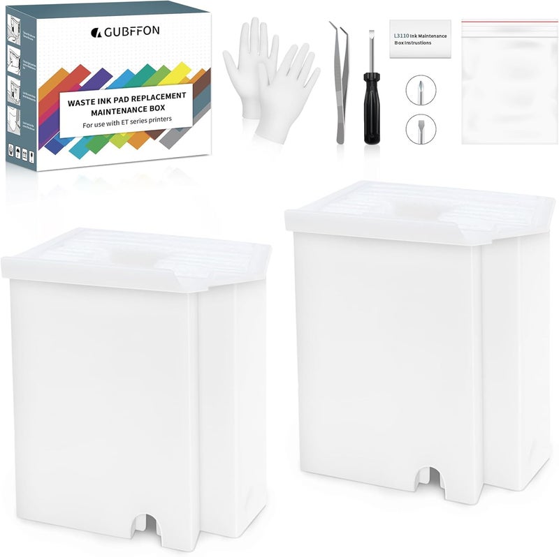 صندوق الصيانة وسادة خزان الحبر المستهلك البديلة لطابعات Epson Ecotank ET-2800 ET-2803 ET-2720 ET-4700 ET-2711 L3110 L3210 L3150 L3250 وغيرها، مع إسفنجة إضافية ماصة - Image 1