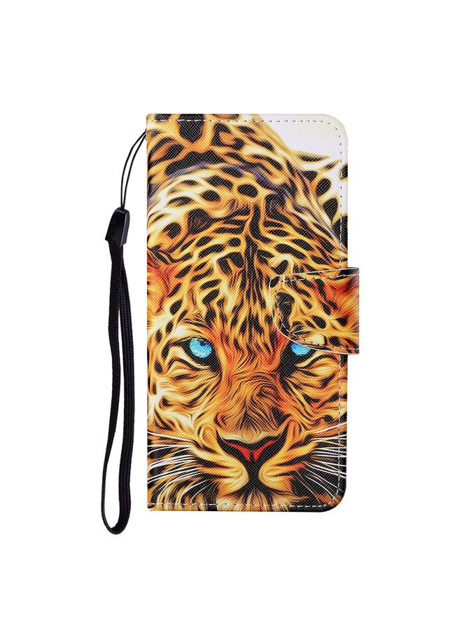 Green Tiger Case For Huawei P30 lite Colored Drawing Pattern Horizontal Flip Leather Case with Holder & Card Slots & Wallet & Lanyard - Image 2
