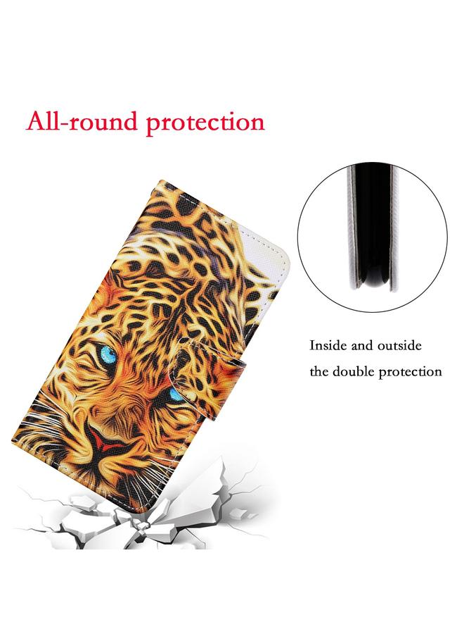 Green Tiger Case For Huawei P30 lite Colored Drawing Pattern Horizontal Flip Leather Case with Holder & Card Slots & Wallet & Lanyard - Image 5