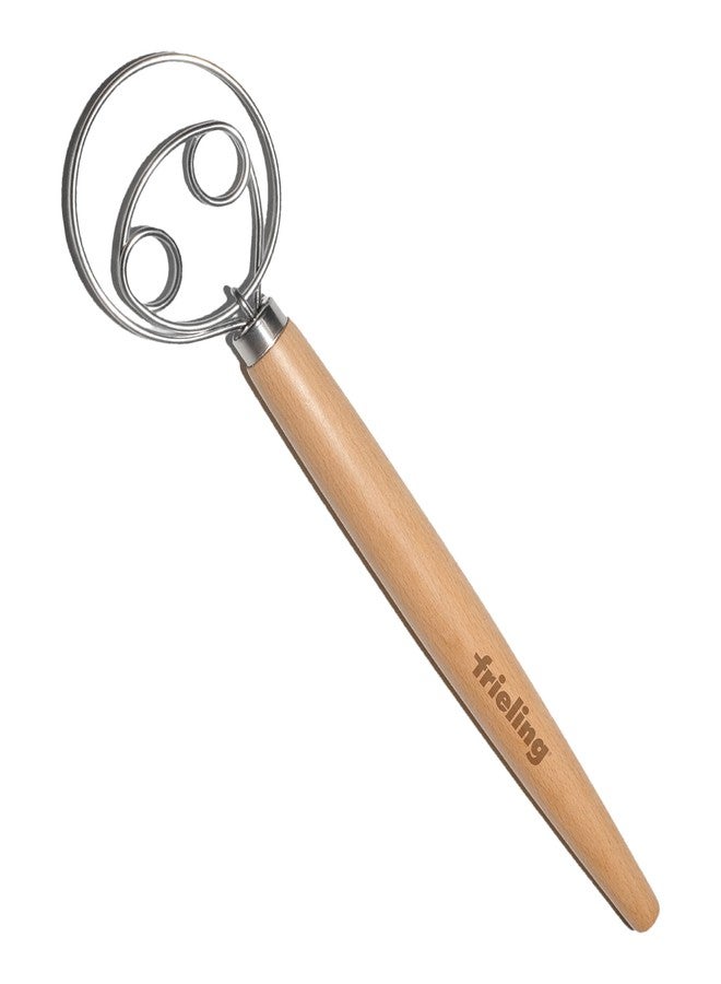 Frieling Wood and Stainless Batter Whisk for Mixing Dough, 13-Inch, Natural - Image 2