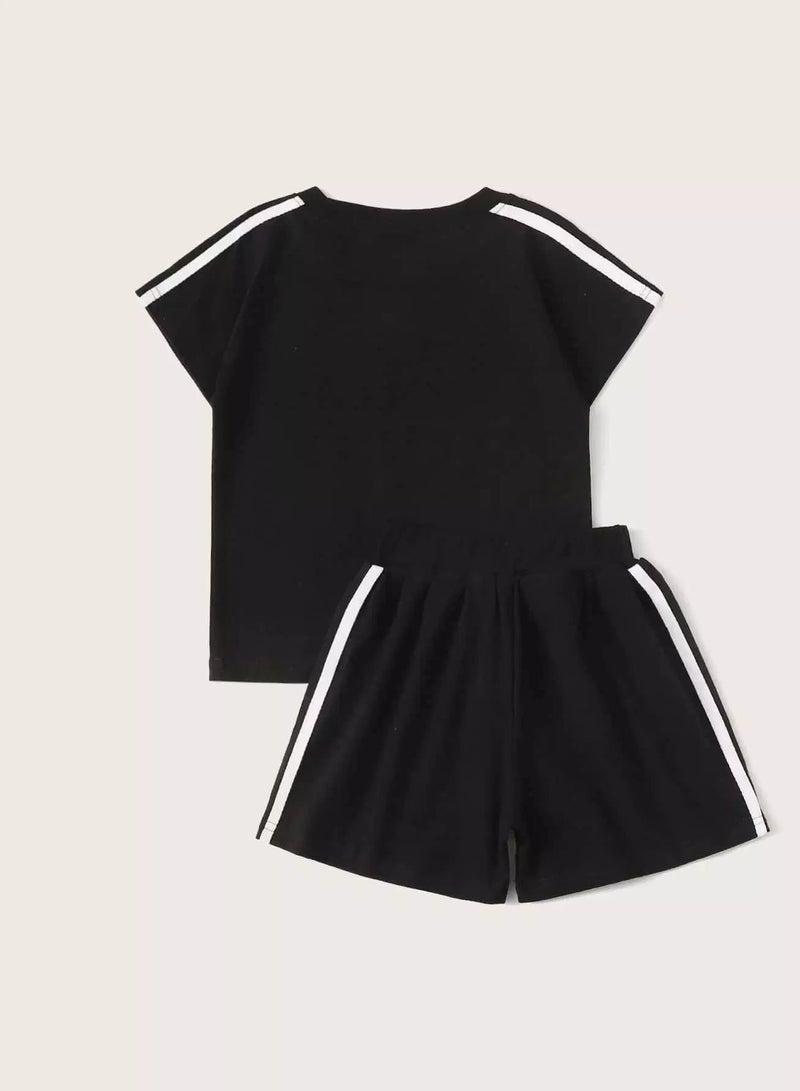 Toddler Boys Tape Side Tee & Track Shorts  - Image 2