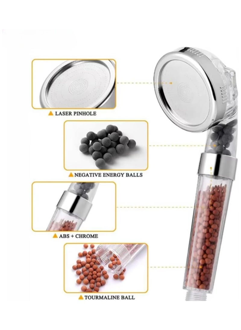 COMFET COMFET High-Pressure Filtered Shower Head with Handheld - 3 Spray Modes, Removes Chlorine, Softens Water, Reduces Hair Loss & Dry Skin, Ideal for Hard Water + FREE Mineral Balls  - Image 4