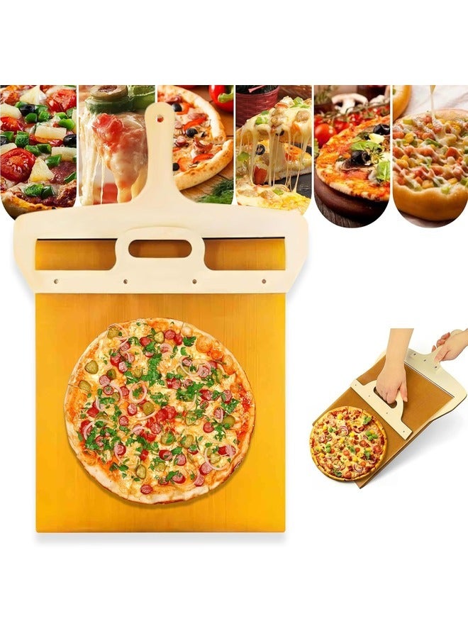 Pizza Peel Set Sliding Pizza Peel Sliding Pizza Pan Accessory for Pizza Ovens Non Stick Pizza Paddle for Baking Homemade Pizza and Bread  - Image 1