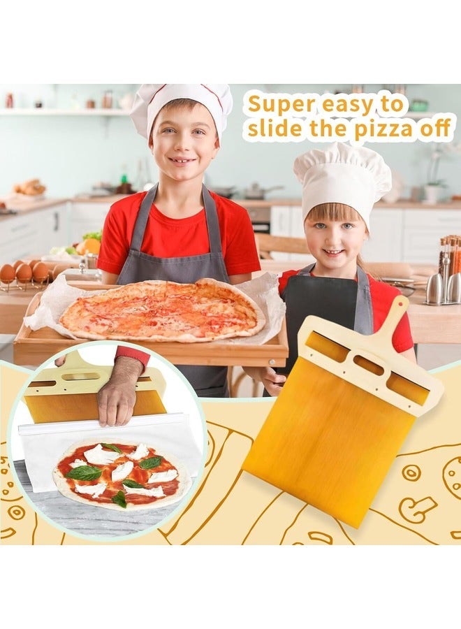 Pizza Peel Set Sliding Pizza Peel Sliding Pizza Pan Accessory for Pizza Ovens Non Stick Pizza Paddle for Baking Homemade Pizza and Bread  - Image 2