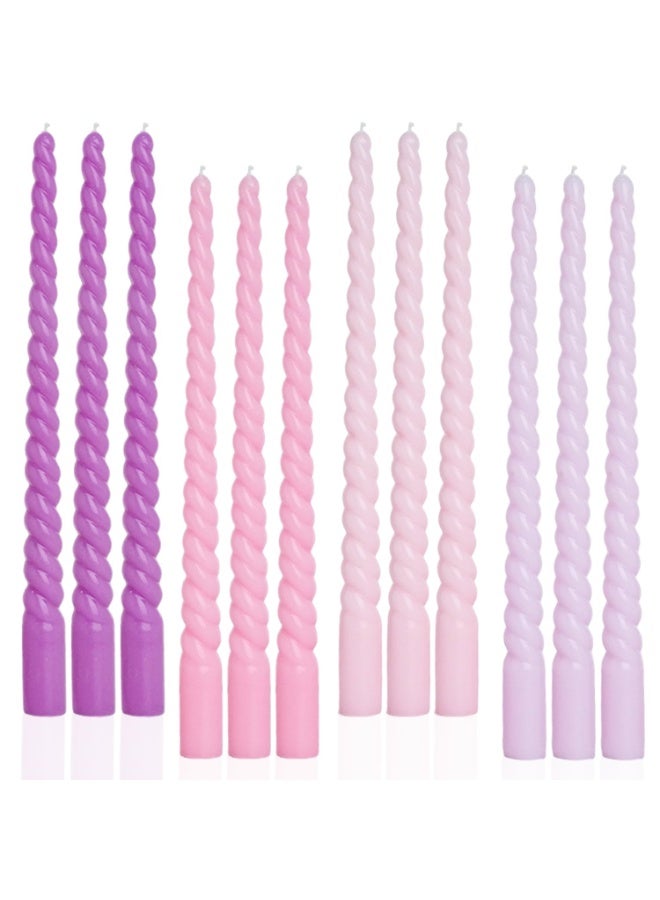 LAMAY 12PCS Taper Candle, 10 Inch, Smokeless, Suitable for Home, Weddings, Birthday Parties and Home Decor(Purple) - Image 1