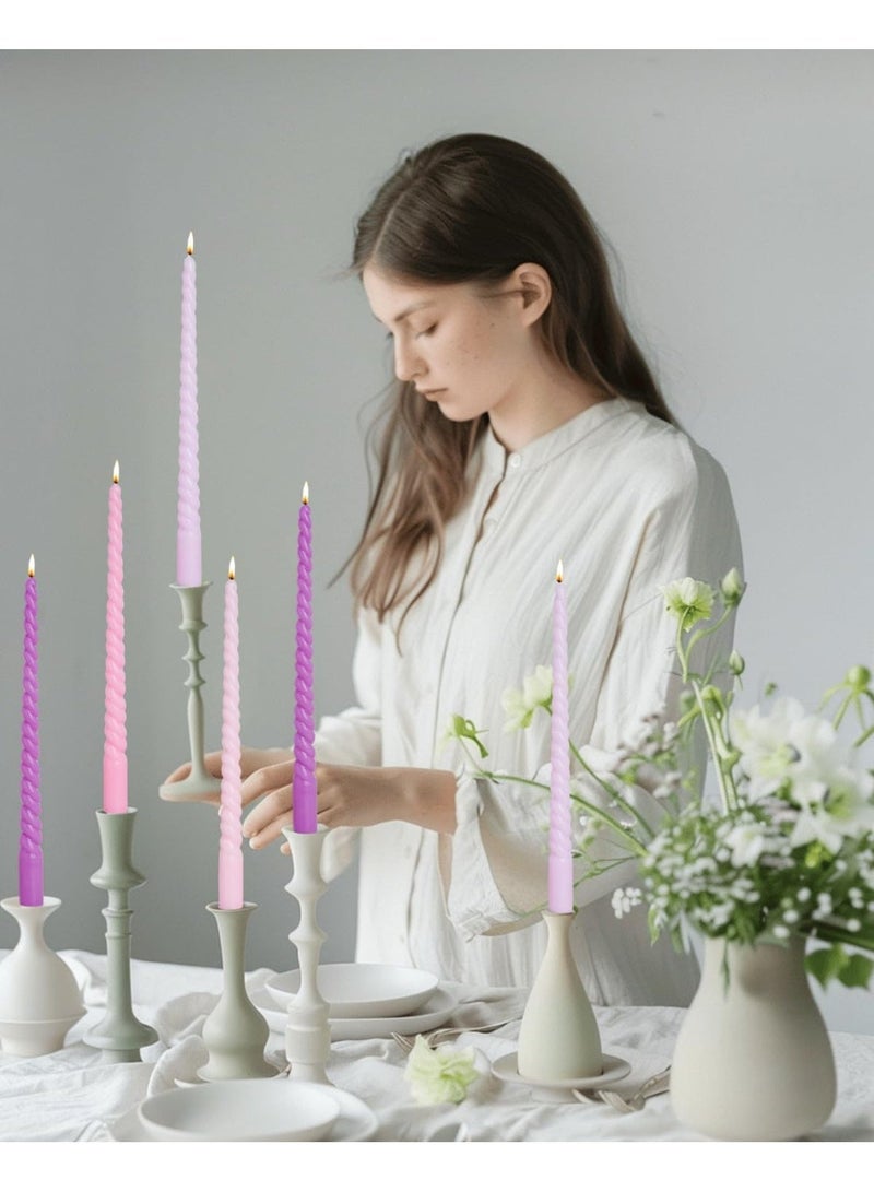 LAMAY 12PCS Taper Candle, 10 Inch, Smokeless, Suitable for Home, Weddings, Birthday Parties and Home Decor(Purple) - Image 3