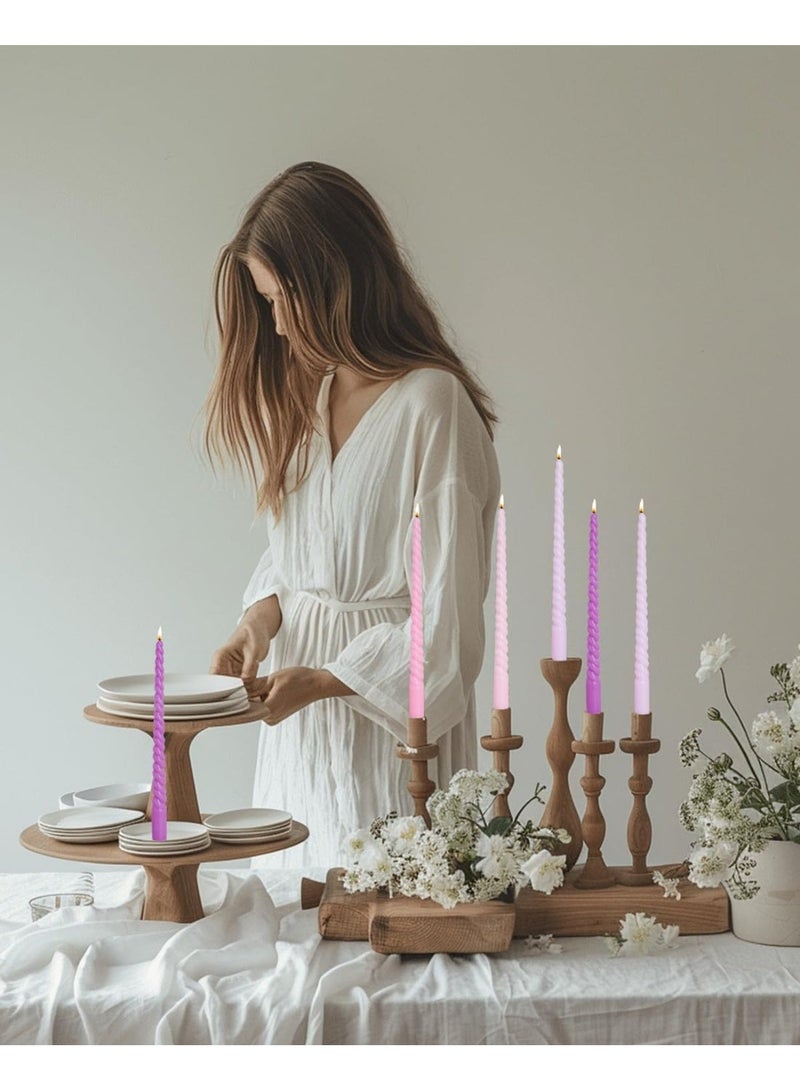 LAMAY 12PCS Taper Candle, 10 Inch, Smokeless, Suitable for Home, Weddings, Birthday Parties and Home Decor(Purple) - Image 2