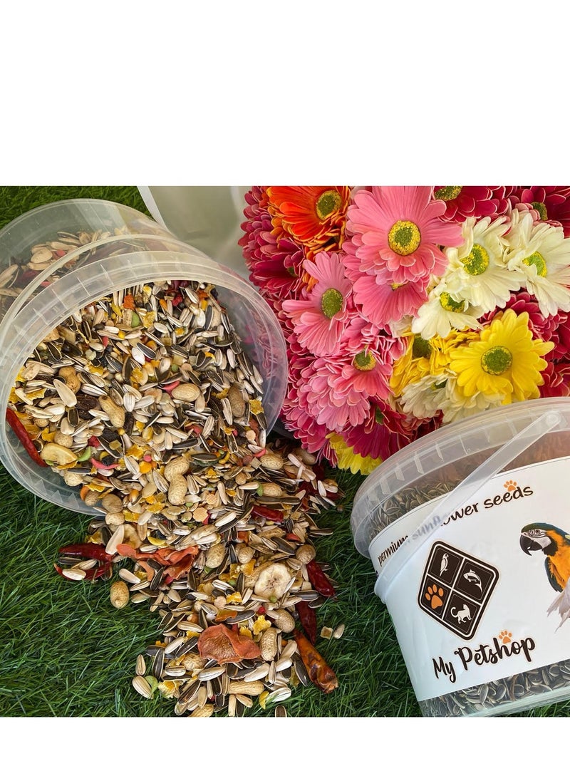 My PetShop - 2 kg Seeds Mixed Fruits Chili Macaw Feed Parrot Food for Large & Medium Parrot - Image 1