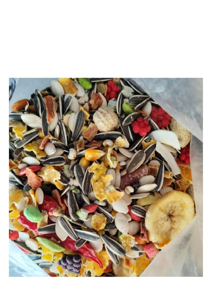 My PetShop Premium Bird Food Seed Mix 2KG, Complete Balanced Diet for Medium & Large Parrots, Enriched with Omega-3, Vitamins, Fruits, Vegetables, Grains & Nuts, Over 20 Natural Ingredients For African Grey, Macaw, Cockatoo & Conure Bird Feed - Image 3