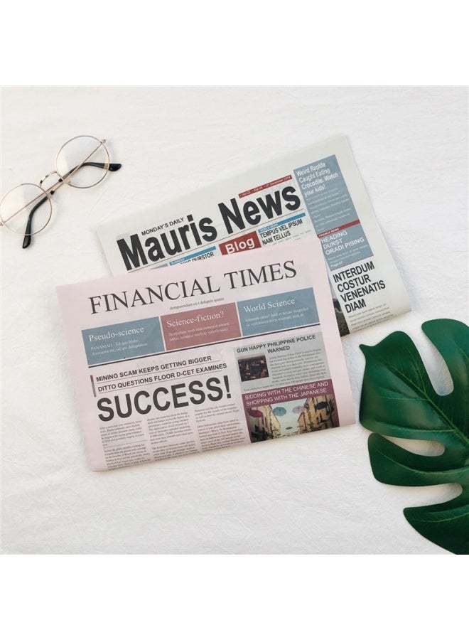 4pcs English Newspaper Photography Props Fashion Clothing Home Decor Food Photography Background Props Flower Wrapping Paper Atmosphere Decoration - Image 2