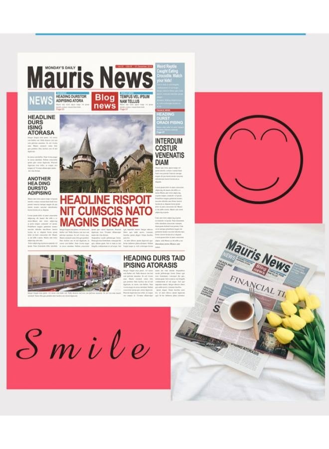 4pcs English Newspaper Photography Props Fashion Clothing Home Decor Food Photography Background Props Flower Wrapping Paper Atmosphere Decoration - Image 4