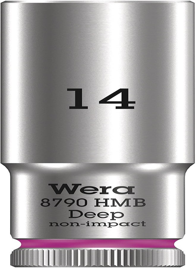 Wera 8790 HMB Deep 3/8" socket, 14.0 mm, Pink,5004536001 - Image 1