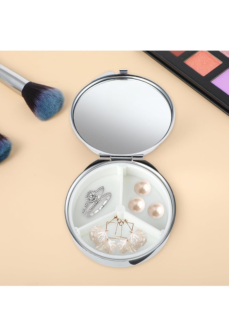 SYOSI Pill Box 3 Compartment Small Pill Case Metal Travel Pill Organizer for Purse Pocket Portable Pill Container Medicine Vitamin Organizer Holder to Hold Medication Fish Oil Supplements - Image 3