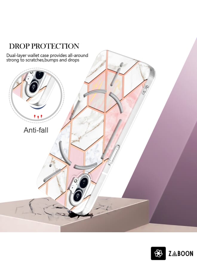 Zaboon Protective Case For Nothing Phone 1 Electroplating IMD Splicing Marble TPU - Image 4